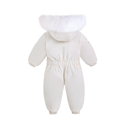 Winter Baby overcoat Jumpsuit Warm Ski Suit Plus Velvet coat toddler boy girl Clothes