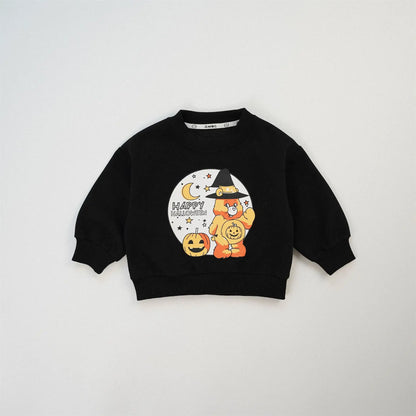 Children Cute Cartoon Print Boys Girls Pullover Cotton Sweatshirt