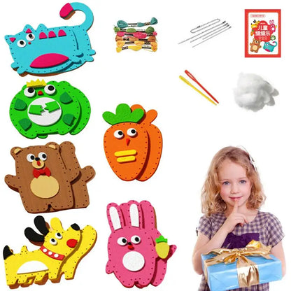 Felt Craft Kits Skill Building Set Animal Toys Gifts DIY Kids Craft And Sew Set