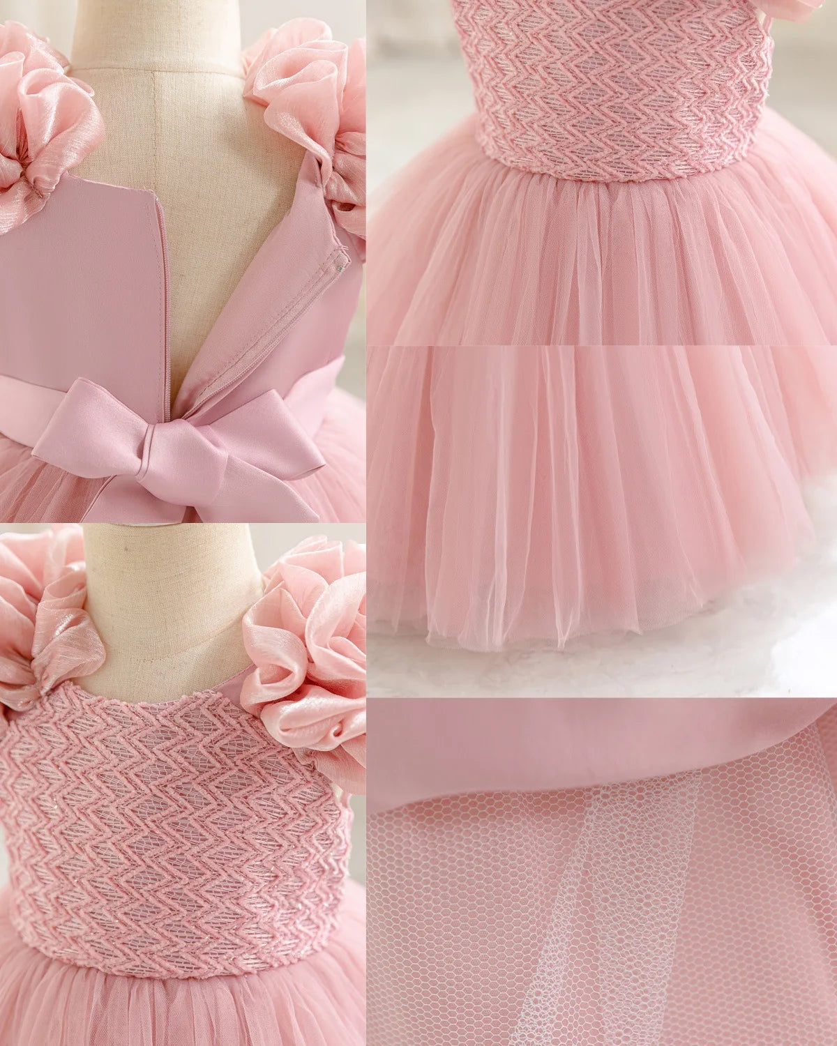 Girls Dress Tutu Flower Casual Dresses for Girls Plaid Princess Ball Gown for Party