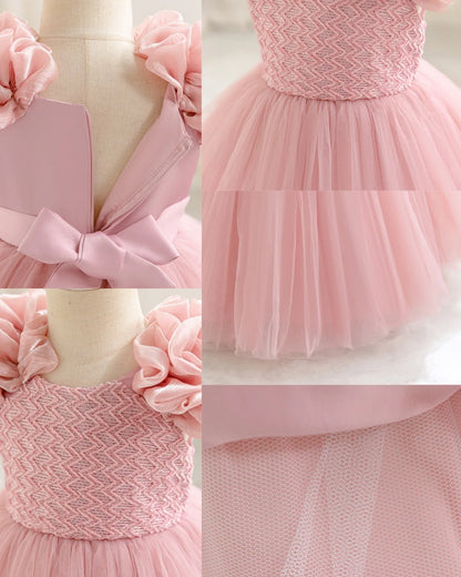Girls Dress Tutu Flower Casual Dresses for Girls Plaid Princess Ball Gown for Party