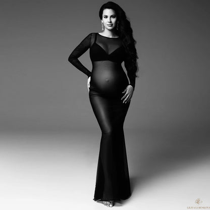 Maternity Photography Gown Super High Elastic Mesh Sexy Dresses