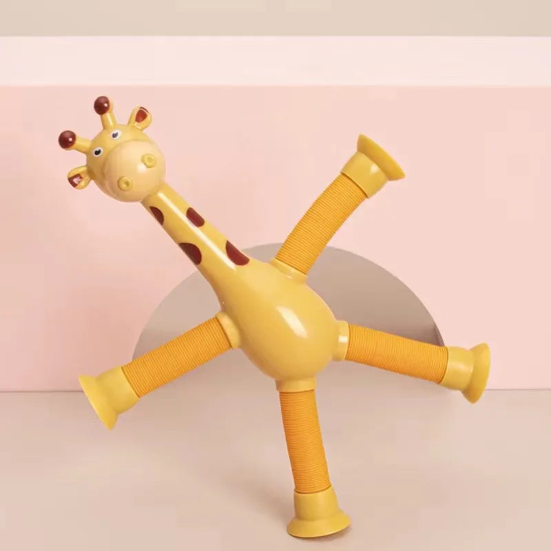 Children Suction Cup Toys Pop Tubes Stress Relief Telescopic Giraffe Fidget Toys