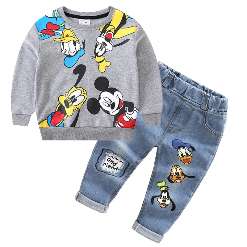 Children Clothing Set Toddler Boys Costume Cartoon Mickey Mouse Top Pants