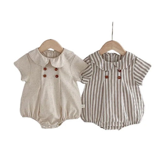 Bodysuit for newborn Peter pan Collar Jumpsuit Toddler Baby girl clothes