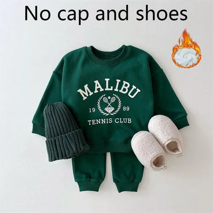 Baby Letter Print Tracksuit Boy Girl Children Casual Tops + Pencil Pants 2pcs