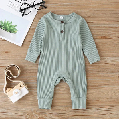 Baby Boys Girls Romper Playsuit Overalls Cotton Long Sleeve Baby Jumpsuit