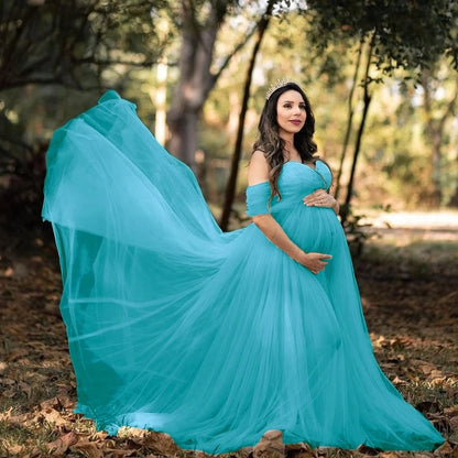 New Off Shoulder Maternity Dress for Photoshoot Lace Pregnant Dress Long Maxi Dress Maternity Gown