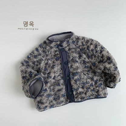 Boys And Girls Fashion Soft Warm Clothes Leopard print Outerwear Coat