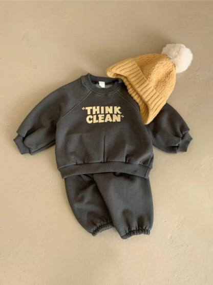 New Baby Clothes Set Letter Print Sweatshirt Set For Boys Girl Casual Pants