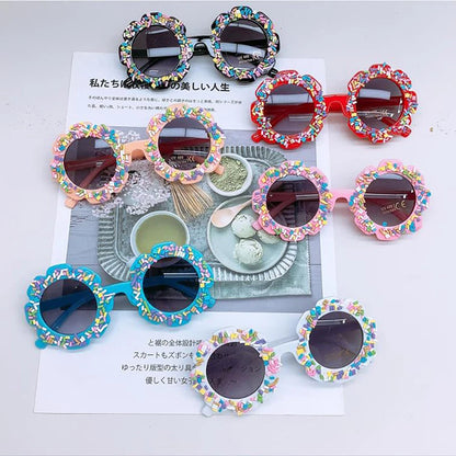 Cute DIY Flower Shaped UV400 Protection Glasses forGirls