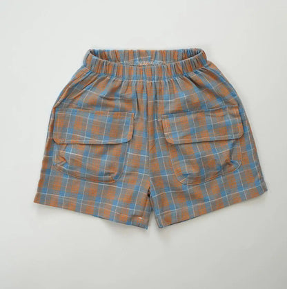 Baby Boy Plaid Short Pants All-match Cotton Comfortable Loose Kid Girl Shorts