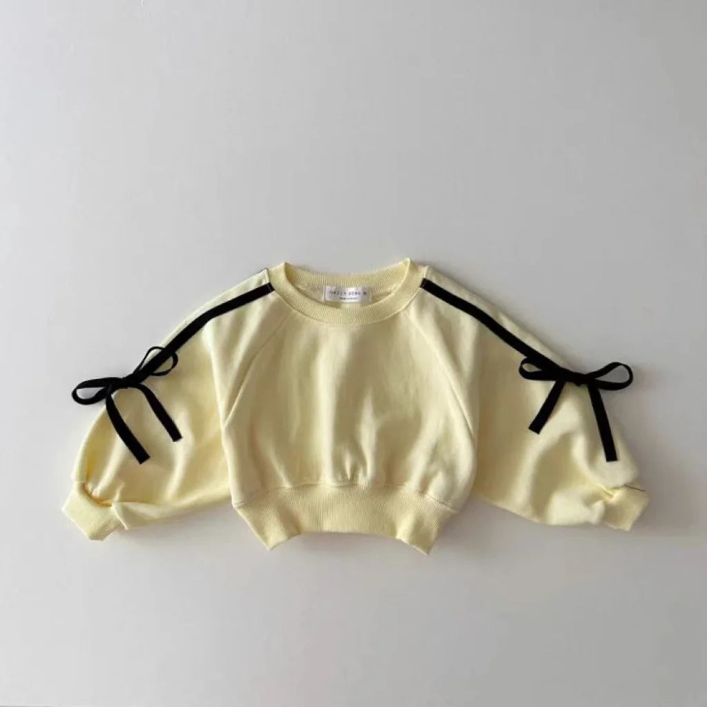 Baby Girl Cute Bow Sweatshirt + Pants 2pcs Suit Toddler Versatile Casual Outfits