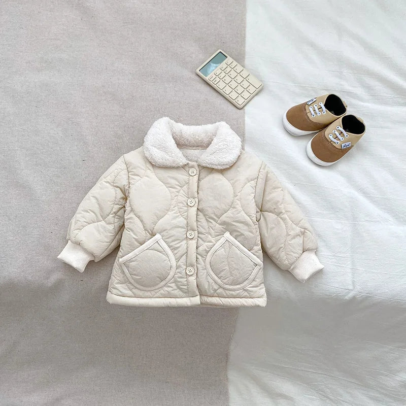 Winter Baby Velvet Hooded Jumpsuit for Boys Girls Outerwear