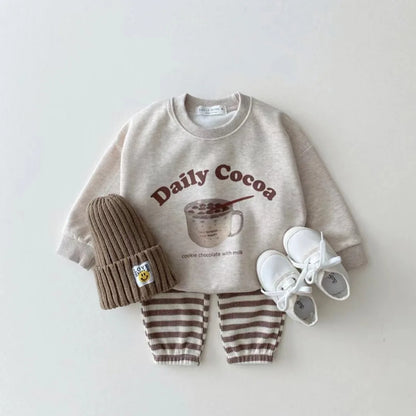 Baby Girls Fashion Bread Long Sleeves Tops Toddler Boys New All-match Cotton Tees