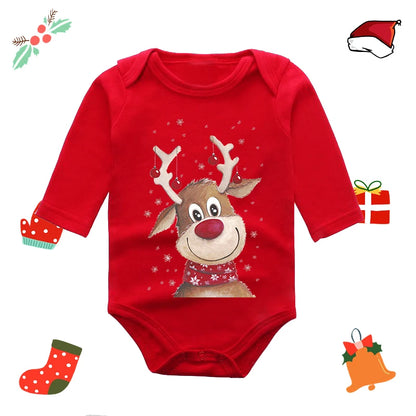 Newborn My First Christmas Baby Boys Girls Bodysuit Born Crawling Jumpsuits