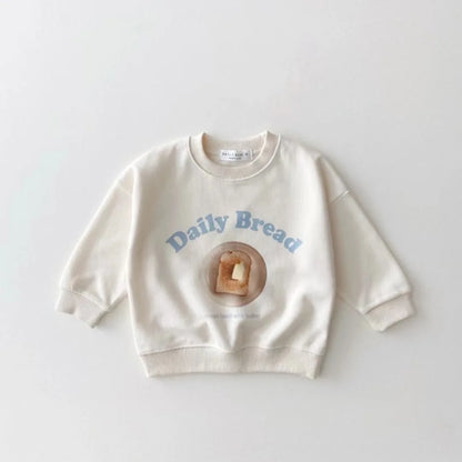 Baby Girls Fashion Bread Long Sleeves Tops Toddler Boys New All-match Cotton Tees