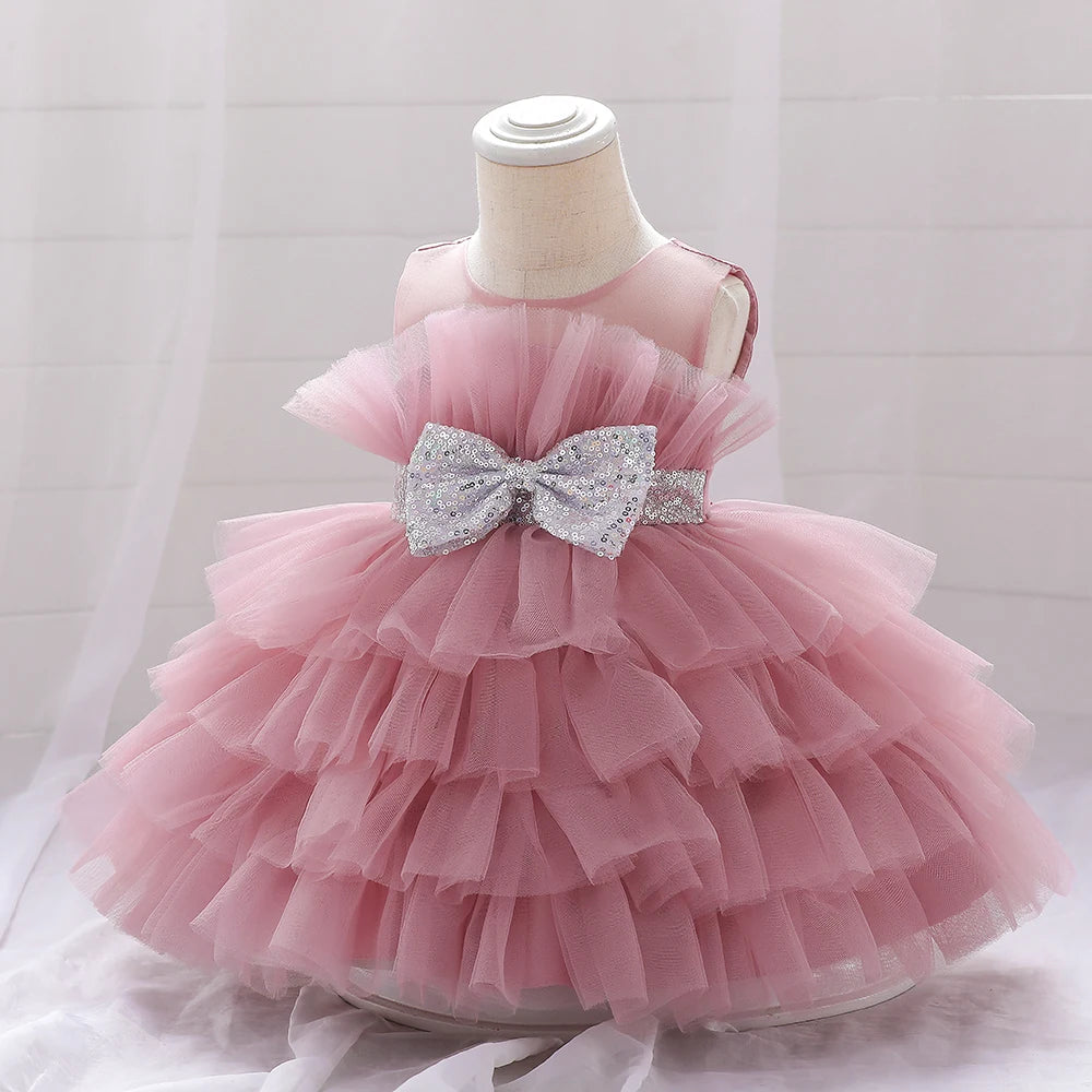 Birthday Baby Girl Party Dress Baptism Infant Christening Gown