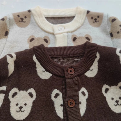 Baby Boy Knitwear Children Cardigans Cartoon Bear Jackt Outerwear