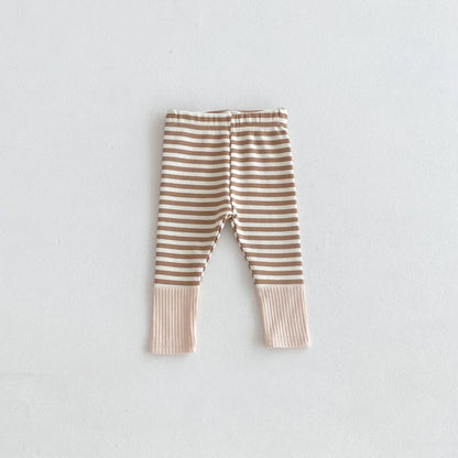 Baby Leggings Cotton Girls Striped Patchwork Leggings Infant Stretch Pants