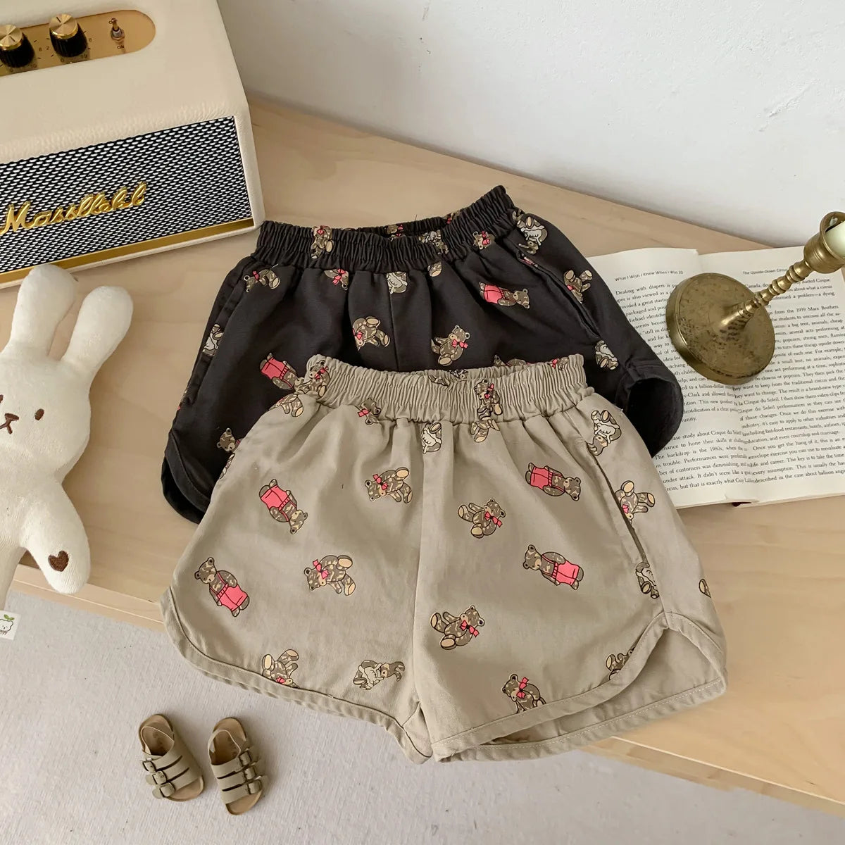 Children Boys Casual Short Pants Girl Cute Bear Print Boutique Hot Short Trousers