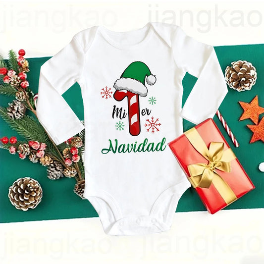 My First Christmas Spanish Printed Newborn Bodysuit