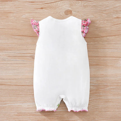 Baby Romper Pink deer print sleeveless One piece For Toddler