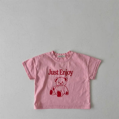 Baby Casual Cartoon T-shirt Girls Loose High Quality Bottoming Shirt For Kids