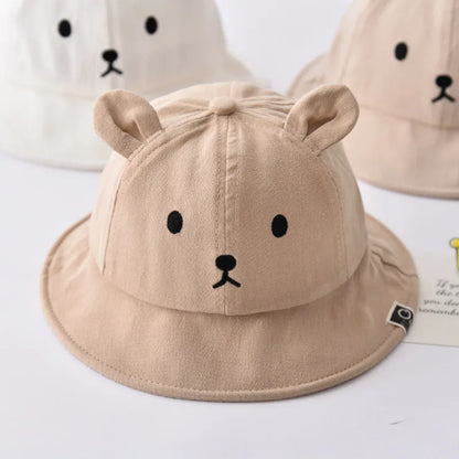 Newborn Baby Hat Infant Muslin Bucket Bear Ears Caps Boys for Toddlers