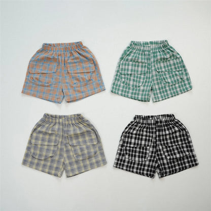 Baby Boy Plaid Short Pants All-match Cotton Comfortable Loose Kid Girl Shorts