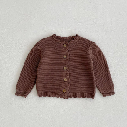 New Baby Long Sleeve Sweater Coat Boys Girls O-neck Cardigan Jacket