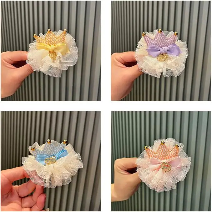 Cute Crown Hair Clips for Girls Fashion Princess Hair Bows Barrettes