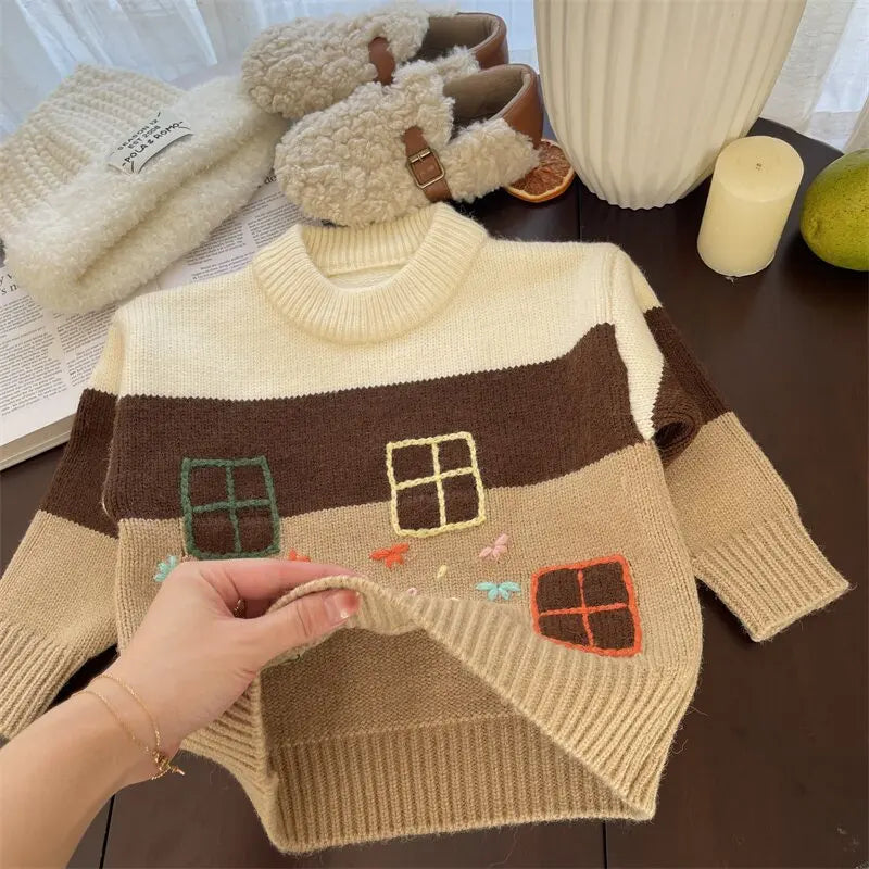 Baby Winter Warm Knitted Sweater Children Outerwear