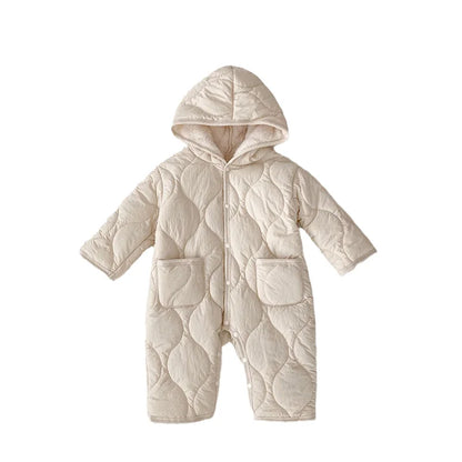 Winter Baby Velvet Hooded Jumpsuit for Boys Girls Outerwear