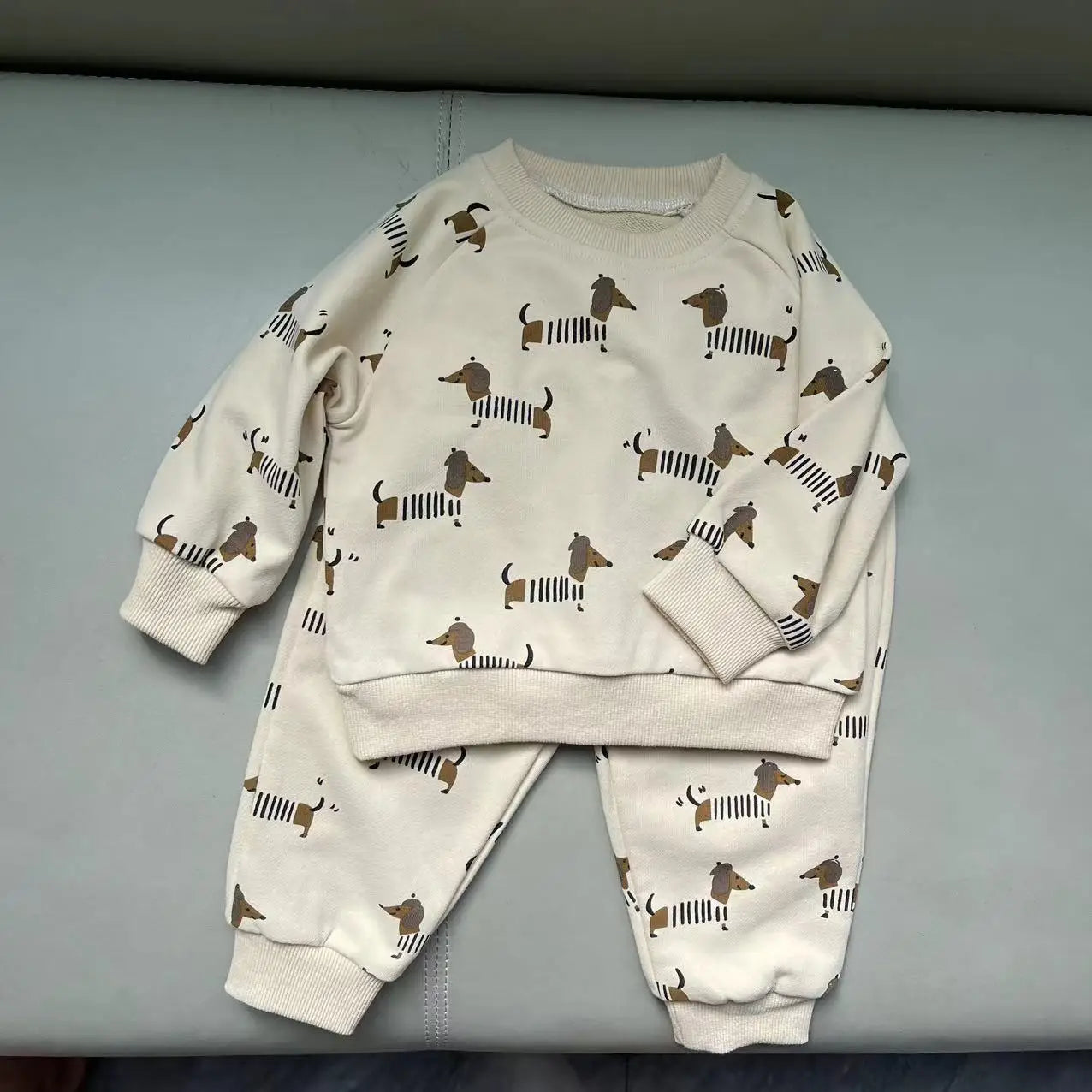 Baby Long Sleeve Clothes Set Infant Moon Print Sweatshirt + Pants 2pcs Gym Suit