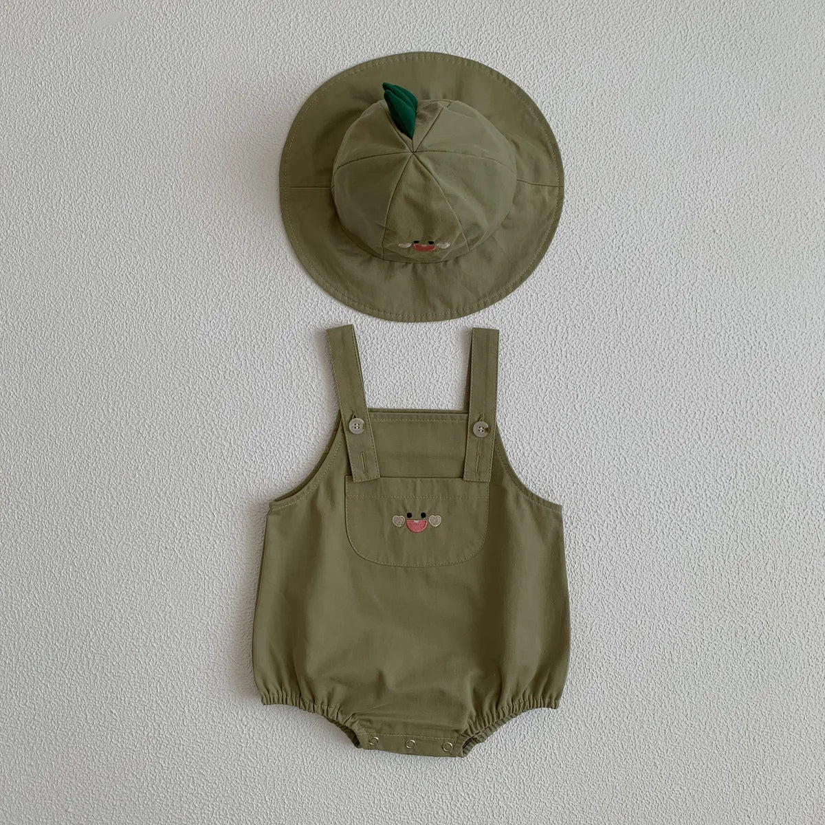 Baby Boys Fashion Pocket Jumpsuit Girls Autumn Sun Protection Fisherman's Hat