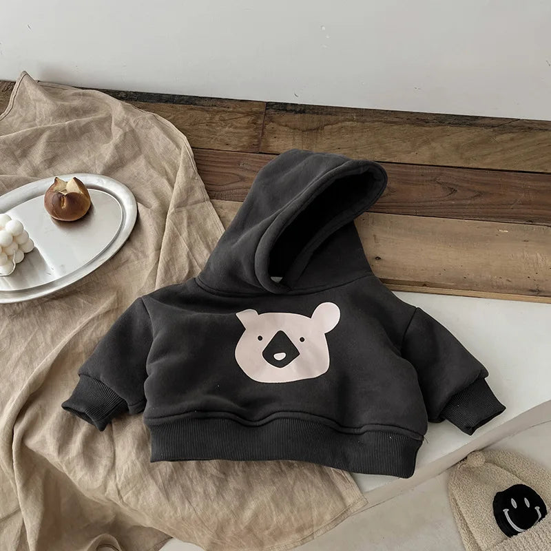 New Baby Fleece Hooded Sweatshirt Cotton Infant Casual Pullover Hoodie