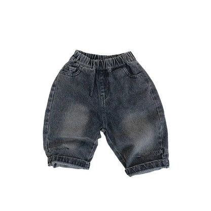 New Children Vintage Denim Trousers Boys/Girls Versatile Casual Harem Pants