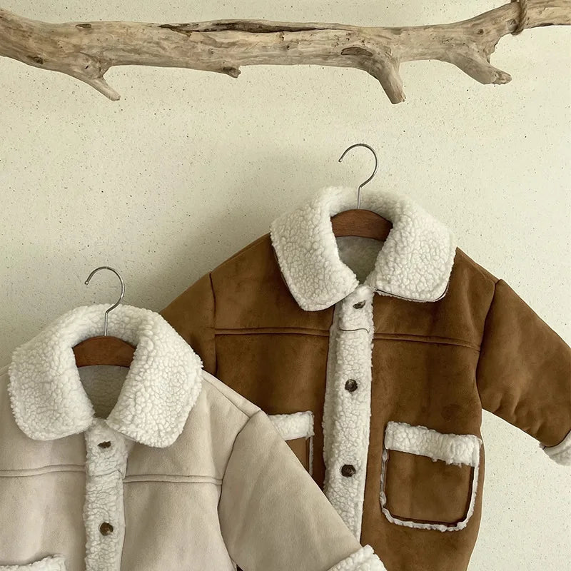 Children Warm Coat Fashion Boys Girls Lamb Wool Jacket Baby Casual Fleece Coat