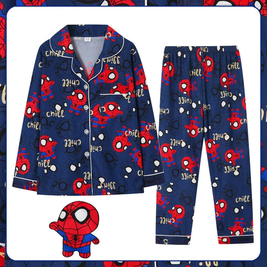 Children's Pyjamas Boys Long-sleeved Girl Cardigan Suit Cartoon Home Clothes