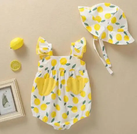 Baby Girls Flower Cotton Jumpsuit One piece Outfit Newborn Baby Romper