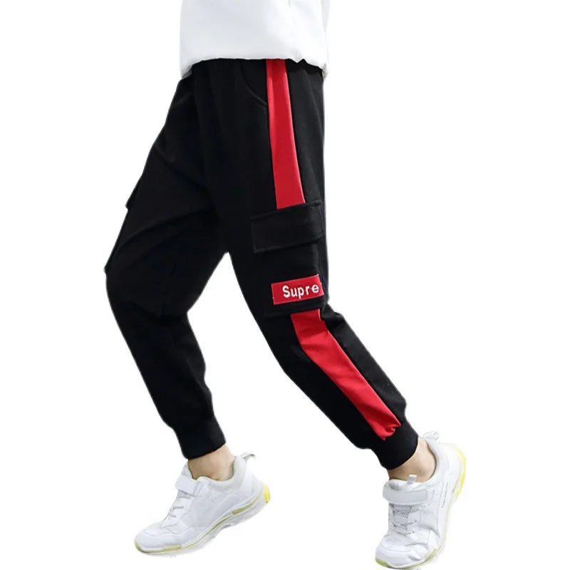 boys big pocket overalls boys casual pants sports trousers