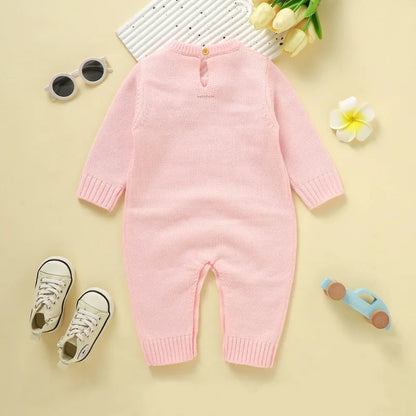 Newborn Baby Girl Boy Knit Sweater Romper  Rainbow Jumpsuit