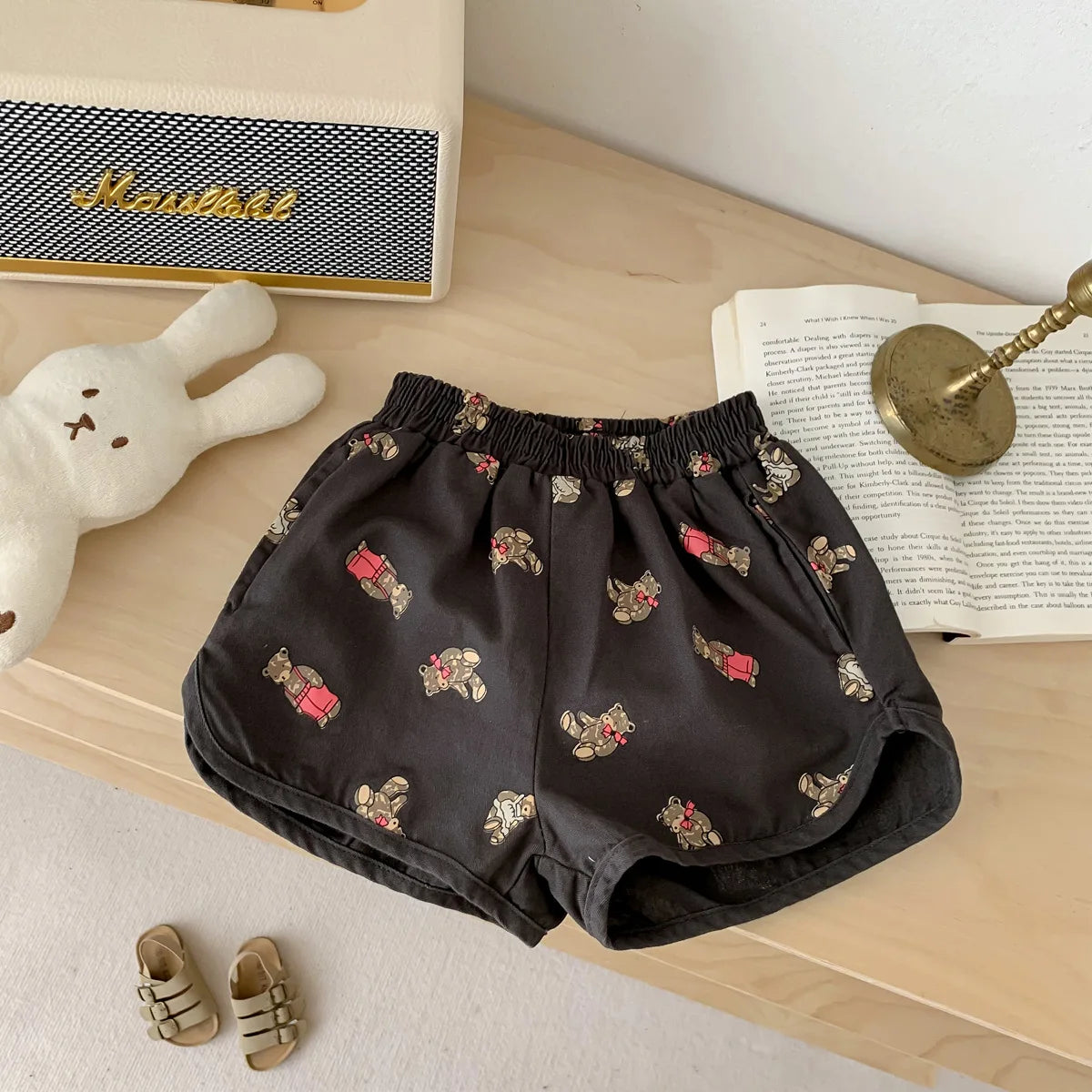 Children Boys Casual Short Pants Girl Cute Bear Print Boutique Hot Short Trousers