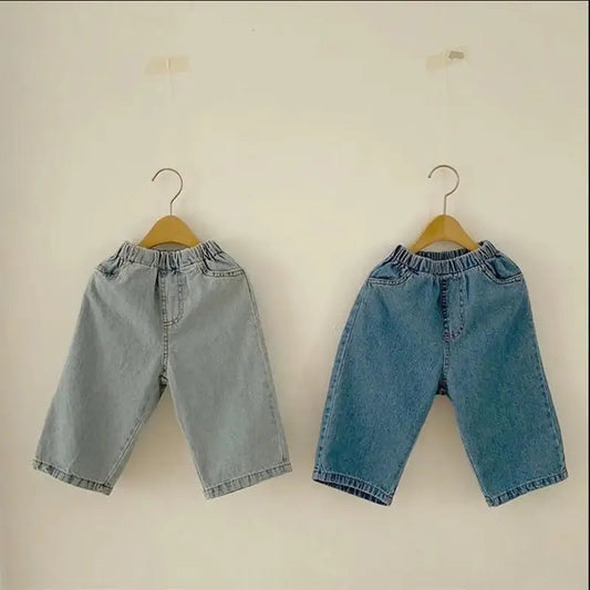 Boy Girl Jeans Loose Kids Denim Pants All-match Toddler Casual Pants