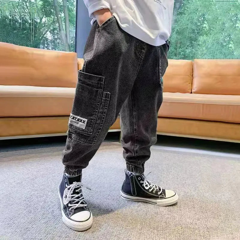 Children's Jeans Casual Soft Korean Version Baby Boy Long Pants