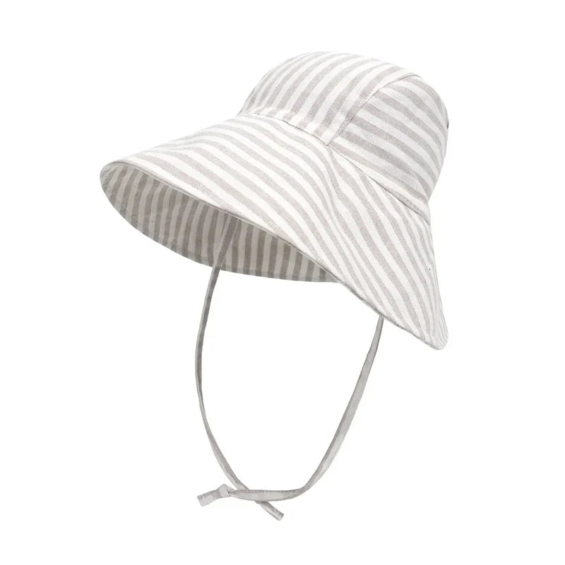 Baby Sun Hat Summer Spring Kids Bucket Hat for Girls Boys Cotton Linen Cap