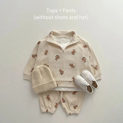 Newborn Boys and Girls Long Sleeve Pants Two Piece Casual Set