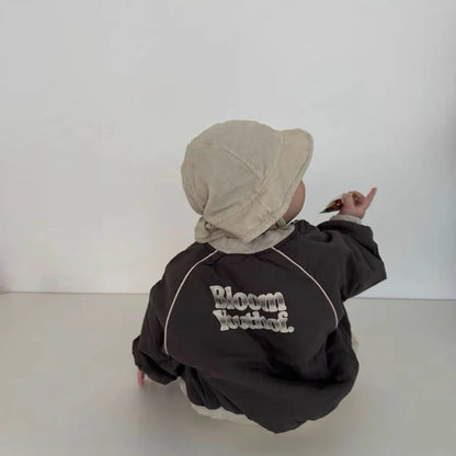 New Baby Long Sleeve Warm Coat Letter Print Infant Girl Padded Jacket