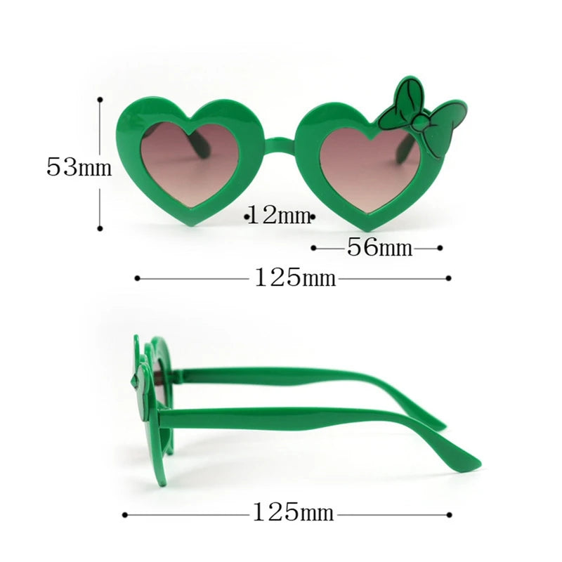 Girls Sunglasses, Anti-UV Heart Shape Bow Cute Sunglasses,